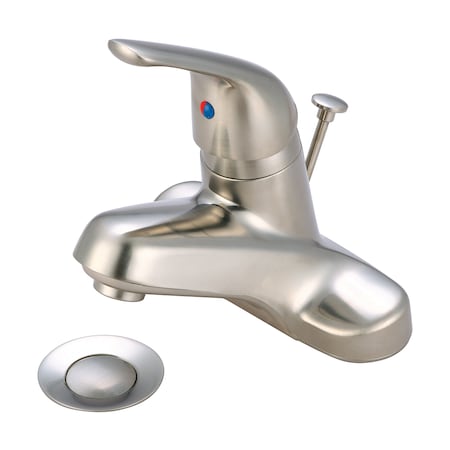 Olympia Faucets Single Handle Bathroom Faucet, NPSM, Centerset, Brushed Nickel, Number of Holes: 3 Hole L-6160-BN